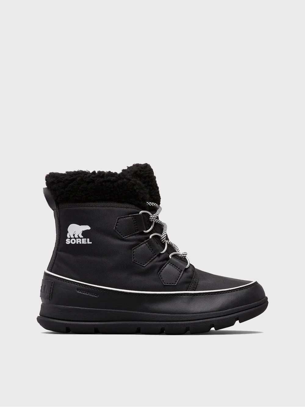 SOREL EXPLORER CARNIVAL WATERPROOF WINTER BOOTS BLACK 5